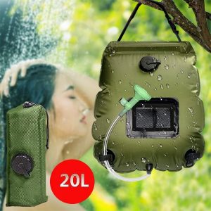 Solarni tuš za kampiranje s ugrađenim termometrom (20L) | SHOWDY