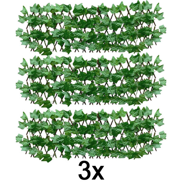 3x Proširiva panelna ograda s bršljanom – 30×180 cm, UV-otporna, bez alata | GREENFENCE