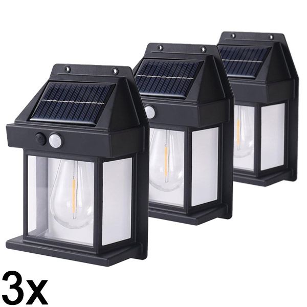 3x Solna vanjska svjetiljka – nije potrebno ožičenje | FLUXLAMP
