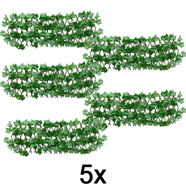 5x Proširiva panelna ograda s bršljanom – 30×180 cm, UV-otporna, bez alata | GREENFENCE