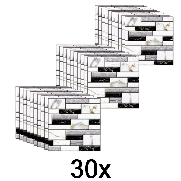 3x 3D zidne naljepnice s izgledom mramora (10 kom) | MARBLEBLOCKS