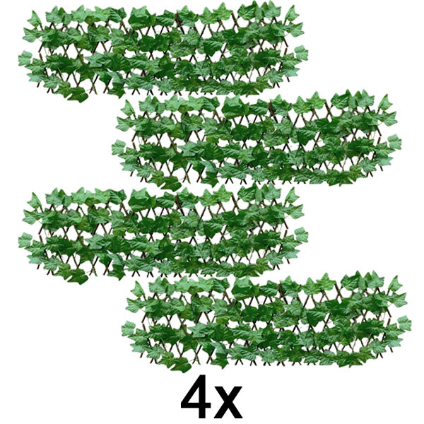 4x Proširiva panelna ograda s bršljanom – 30×180 cm, UV-otporna, bez alata | GREENFENCE