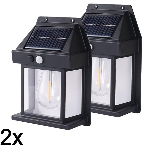 2x Solna vanjska svjetiljka – nije potrebno ožičenje | FLUXLAMP