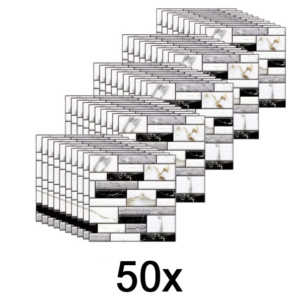 5x 3D zidne naljepnice s izgledom mramora (10 kom) | MARBLEBLOCKS