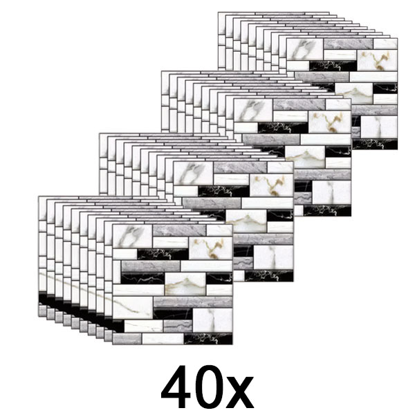 4x 3D zidne naljepnice s izgledom mramora (10 kom) | MARBLEBLOCKS