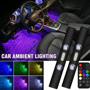 Bežično ambijentalno svjetlo za automobil - 7 boja, sinkronizacija s glazbom + daljinski upravljač | LUMEZIN